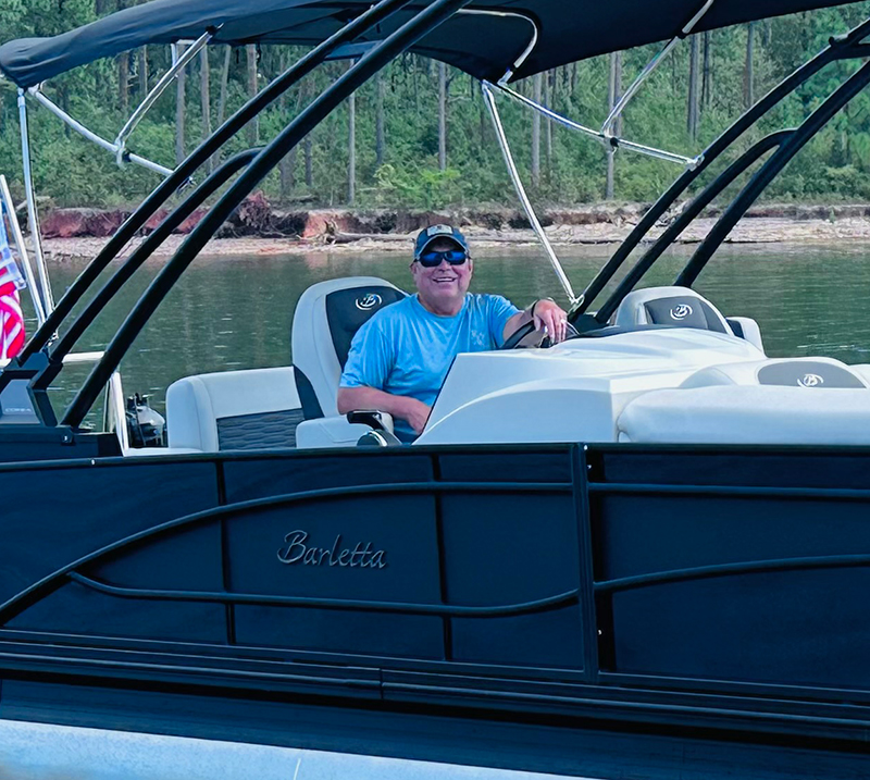 Captain Greg Harris on Lake Murray